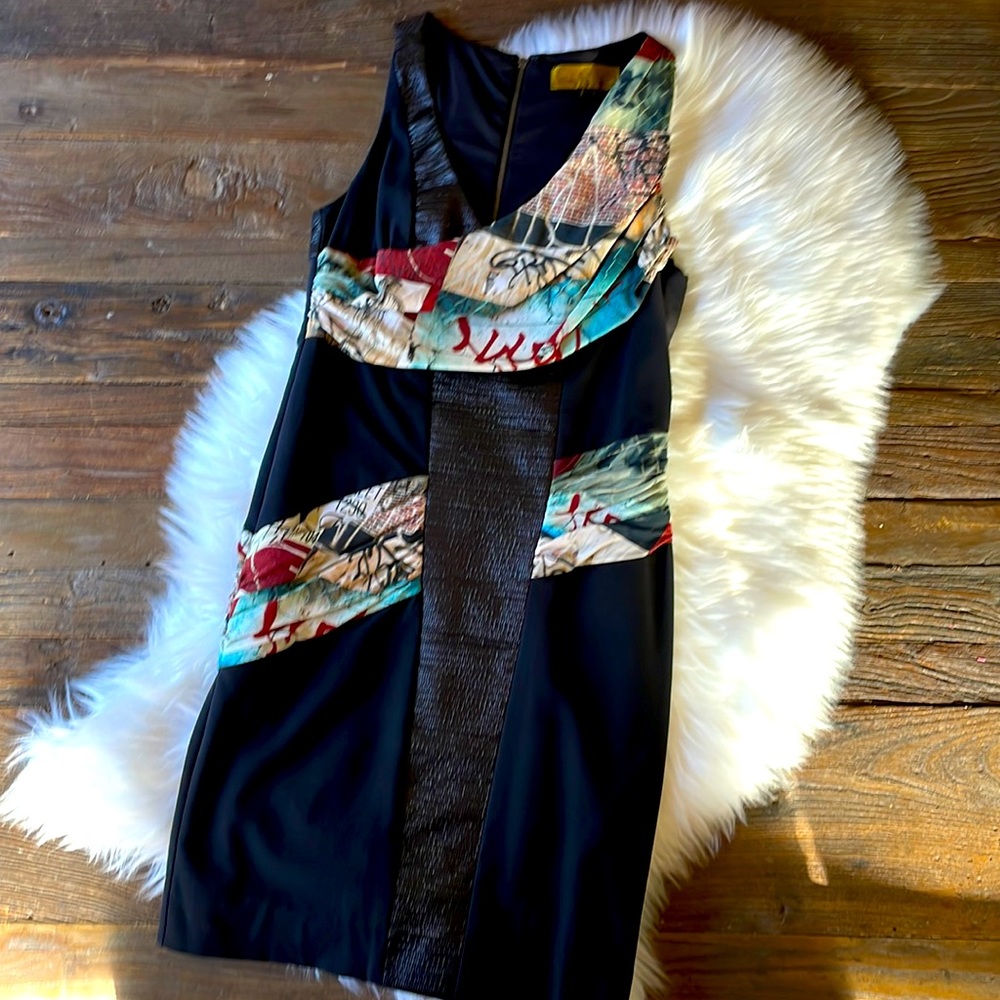Nicole Miller draped fabric fitted shift dress‎ EUC size 6